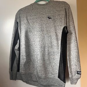 Gray pink crew neck with mesh on the sides